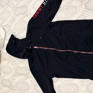 Tommy Hilfiger Navy Hoodie with Red Zipper